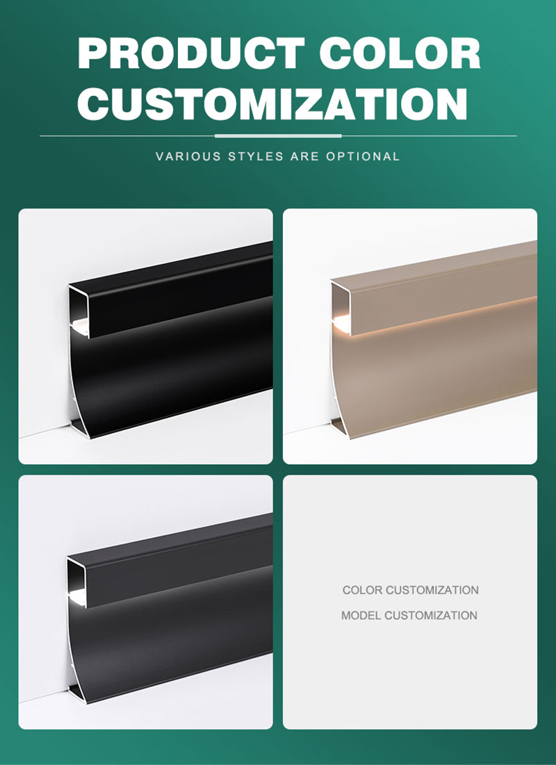 Прочный плинтус со светодиодными лентами