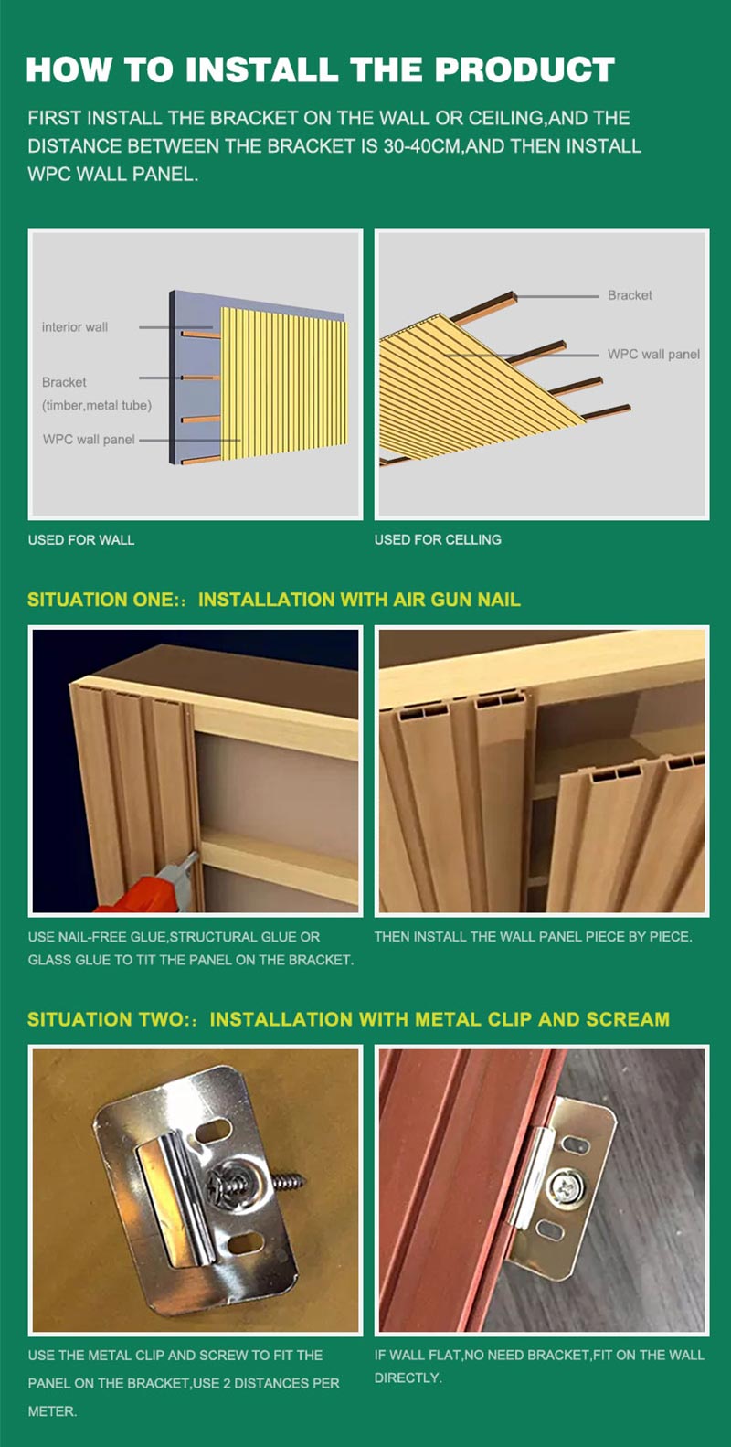 Простая установка Водонепроницаемые стеновые панели