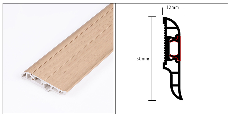 Плинтус для скрытых гвоздей из ПВХ 50*12 мм