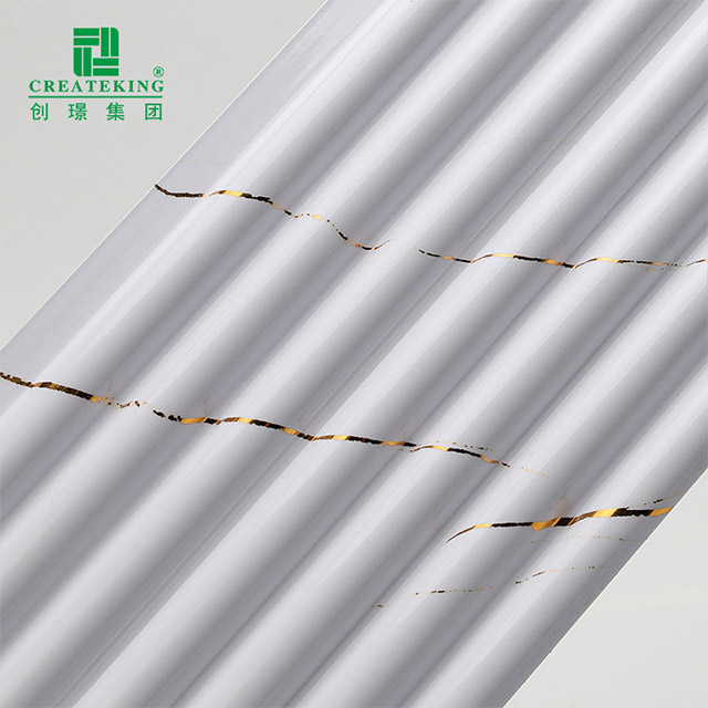 105,5*8,5 мм Золотисто-белая мраморная отделка Твердая полукруглая стеновая панель