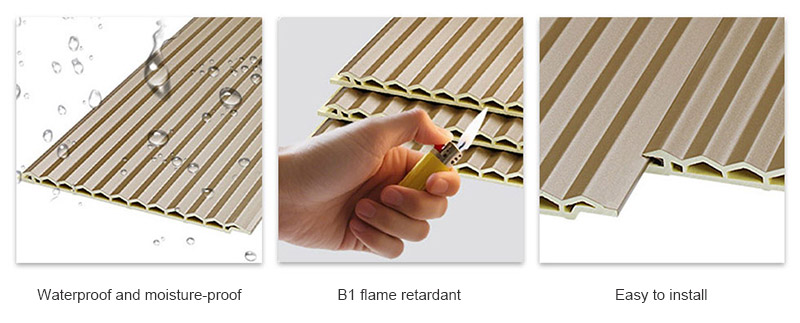 Рифленые стеновые панели с треугольными отверстиями