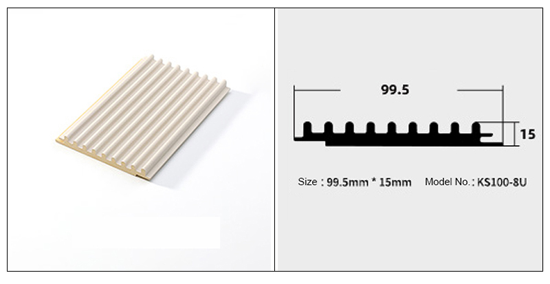 Полукруглые сплошные рифленые стеновые панели 99,5*15 мм