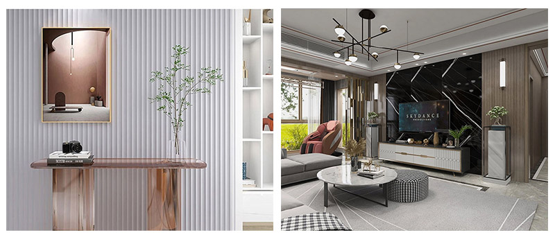 сплошные волнообразные рифленые стеновые панели 