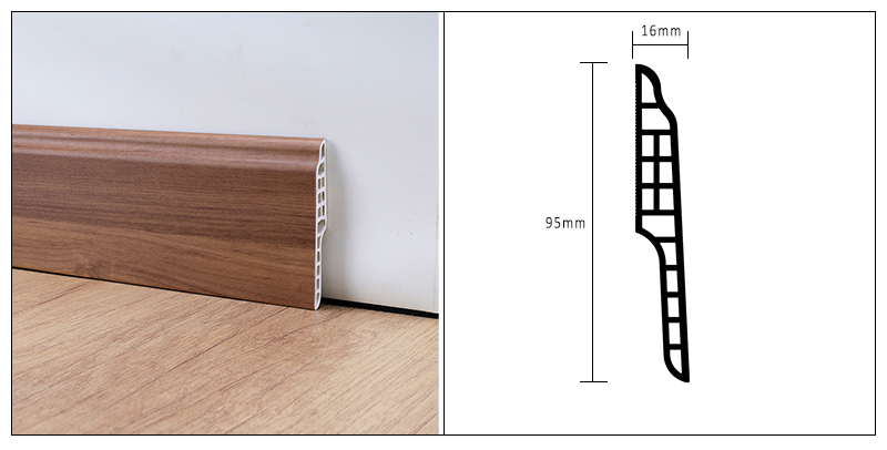 Плинтус из ягненка из ПВХ 95*16 мм