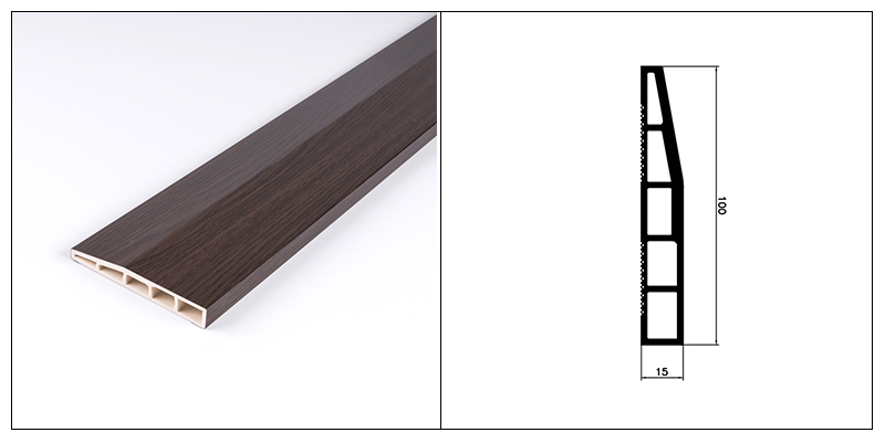 Плинтус из ПВХ с фаской 100*15 мм