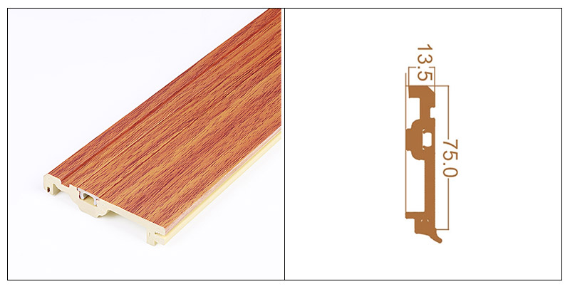 75*13,5 мм WPC скрытый профиль плинтуса для ногтей