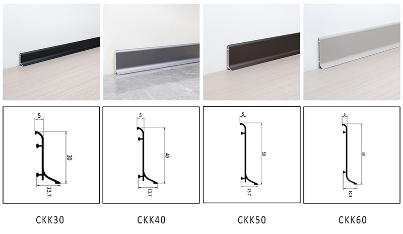 Плоский плинтус из алюминиевого сплава 40*14,6 мм