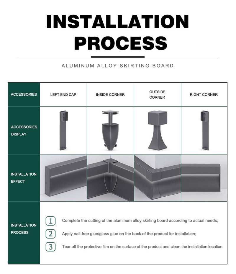 Алюминиевый плинтус со светодиодной подсветкой 80*9 мм