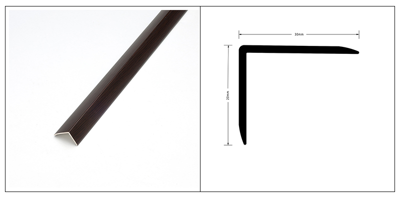 30*25 мм ПВХ L-образные кромочные полосы для полов из массива дерева