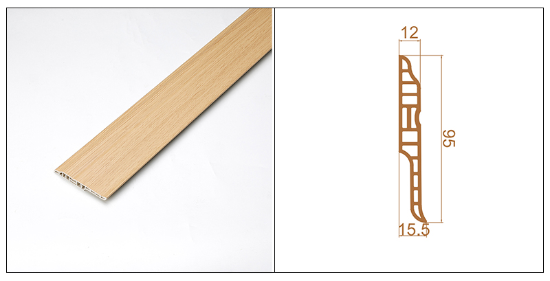 Плинтус с языком ягненка из ПВХ 95*15,5 мм