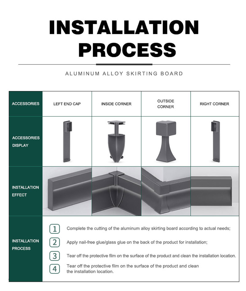 Алюминиевый плинтус со светодиодной подсветкой 50*9 мм