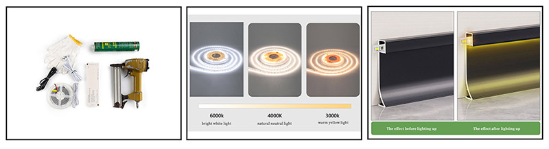 Алюминиевый плинтус со светодиодной подсветкой 50*9 мм