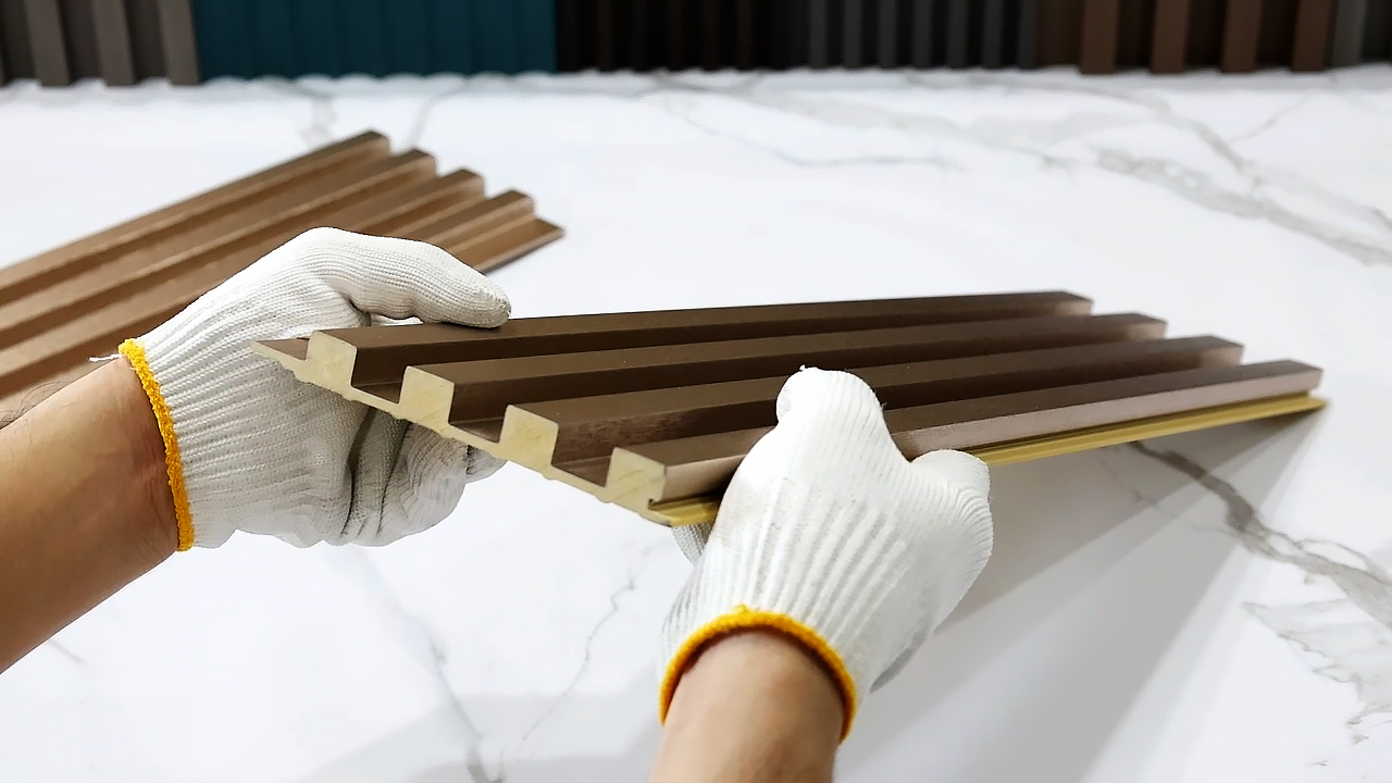 Экологичные рифленые сплошные стеновые панели 159*16 мм (KS1516-4F)