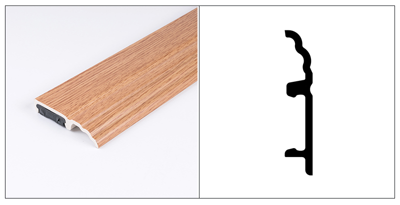 Плинтус с зажимом из ПВХ 85*16 мм