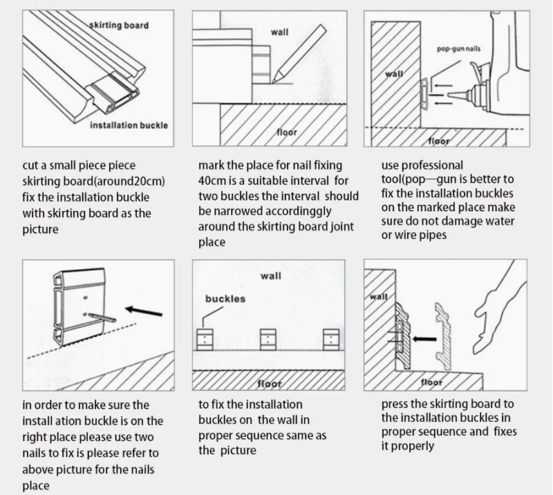 Плинтус с зажимом SPC 80*15 мм