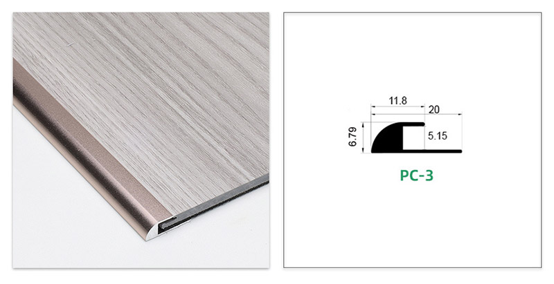 Бордюрная полоса для пола в форме буквы С из розового золота