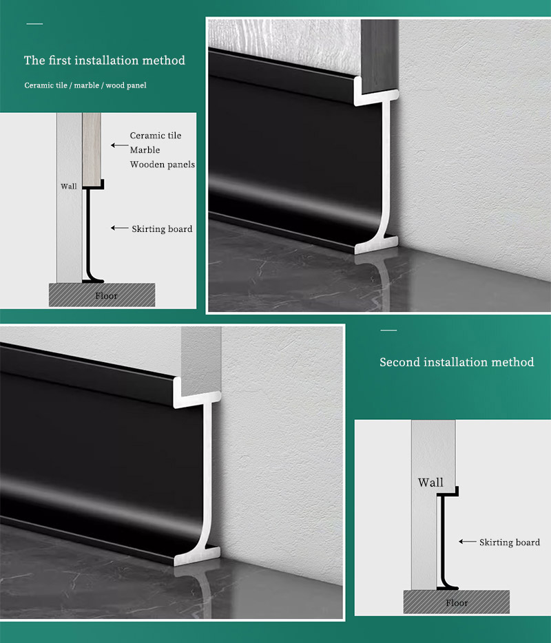 30*12 Утопленный алюминиевый плинтус