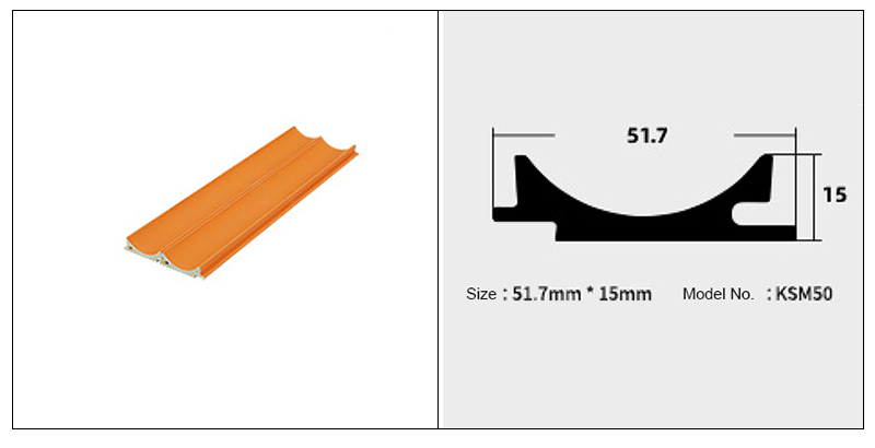 Стеновые панели из ПВХ с внутренней дугой 51,7*15 мм с рифлением