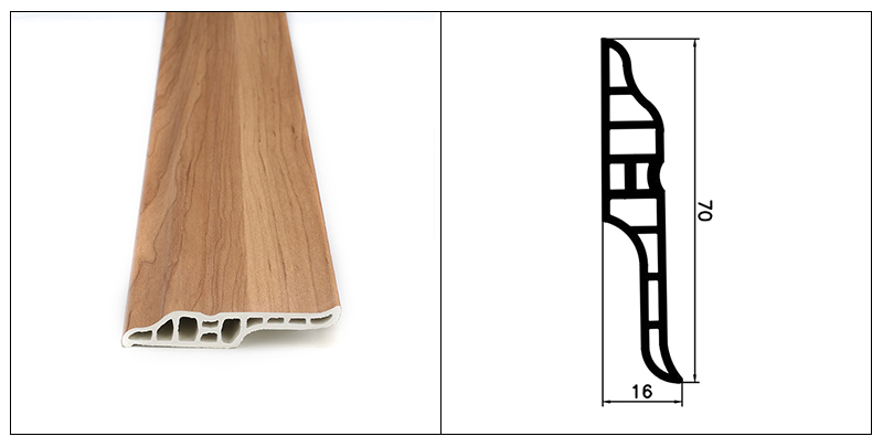 Полый плинтус из ПВХ 70*16 мм с несколькими полостями