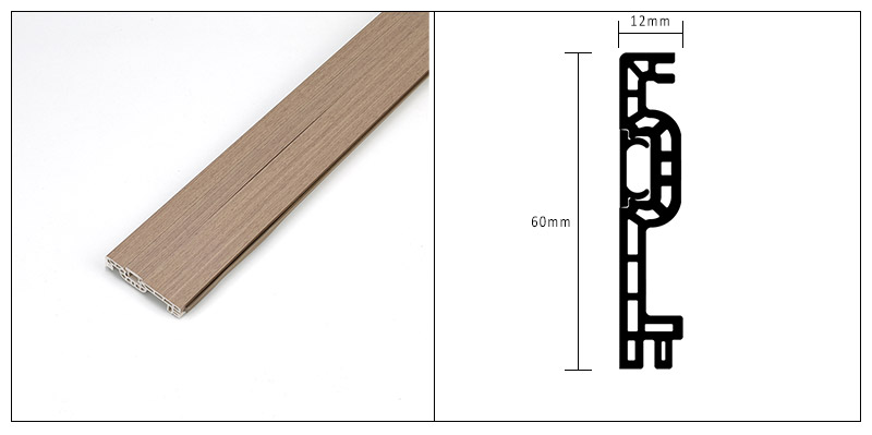 Плинтус для скрытых гвоздей WPC 60*12 мм