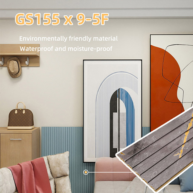 155*17 мм Водонепроницаемая полая стеновая панель из ПВХ с рифлением