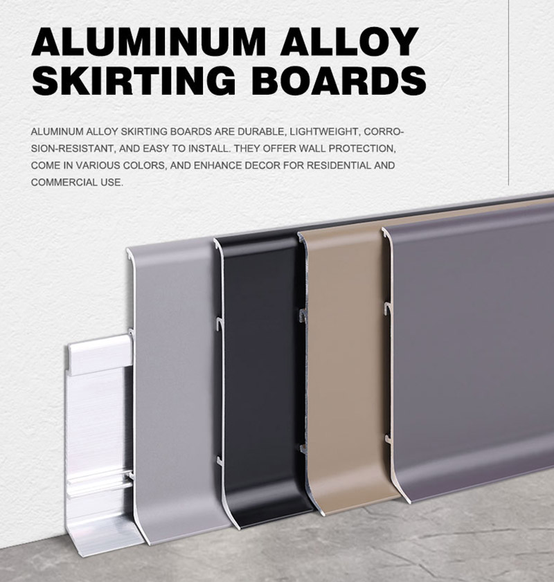 Алюминиевый напольный плинтус 80*11 мм