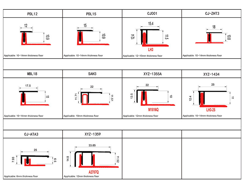 Профили для пола из алюминиевого сплава
