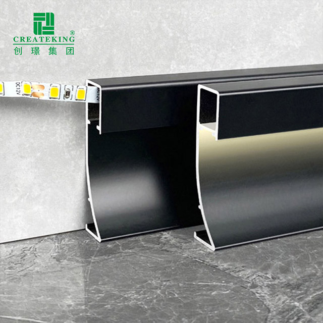 Алюминиевый плинтус со светодиодной подсветкой 80*9 мм