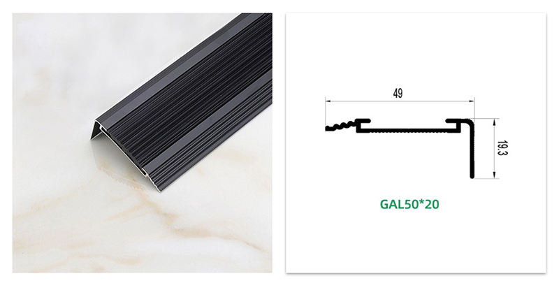 Облицовка края лестницы с резиновой вставкой
