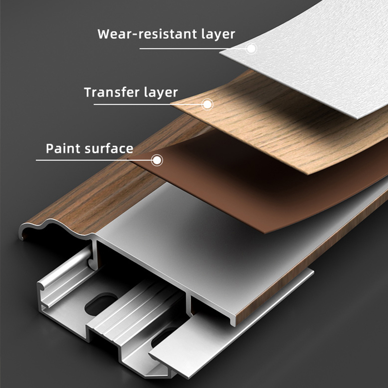 Плинтус из алюминиевого сплава во французском стиле 50*12 мм