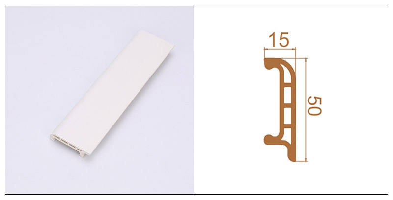 Плинтус с зажимом из ПВХ 50*15 мм