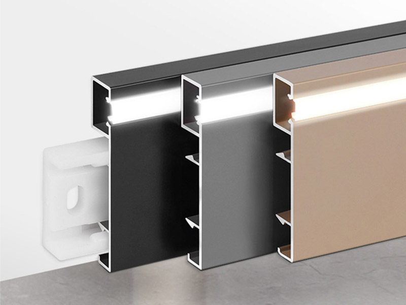 Алюминиевый плинтус со светодиодной подсветкой 50*9 мм