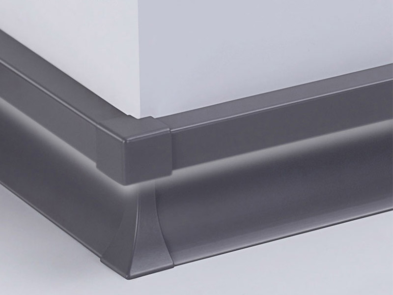 Алюминиевый плинтус со светодиодной подсветкой 80*9 мм