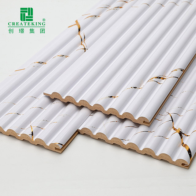 105,5*8,5 мм Золотисто-белая мраморная отделка Твердая полукруглая стеновая панель