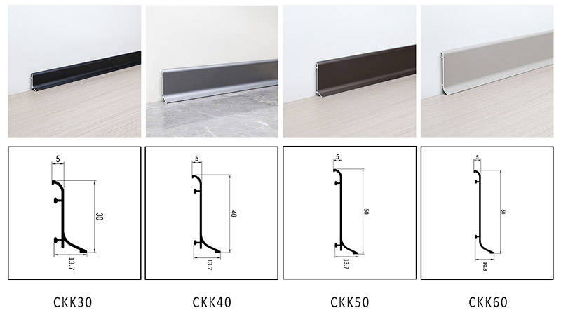 Плинтус из алюминиевого сплава 50*14,6 мм