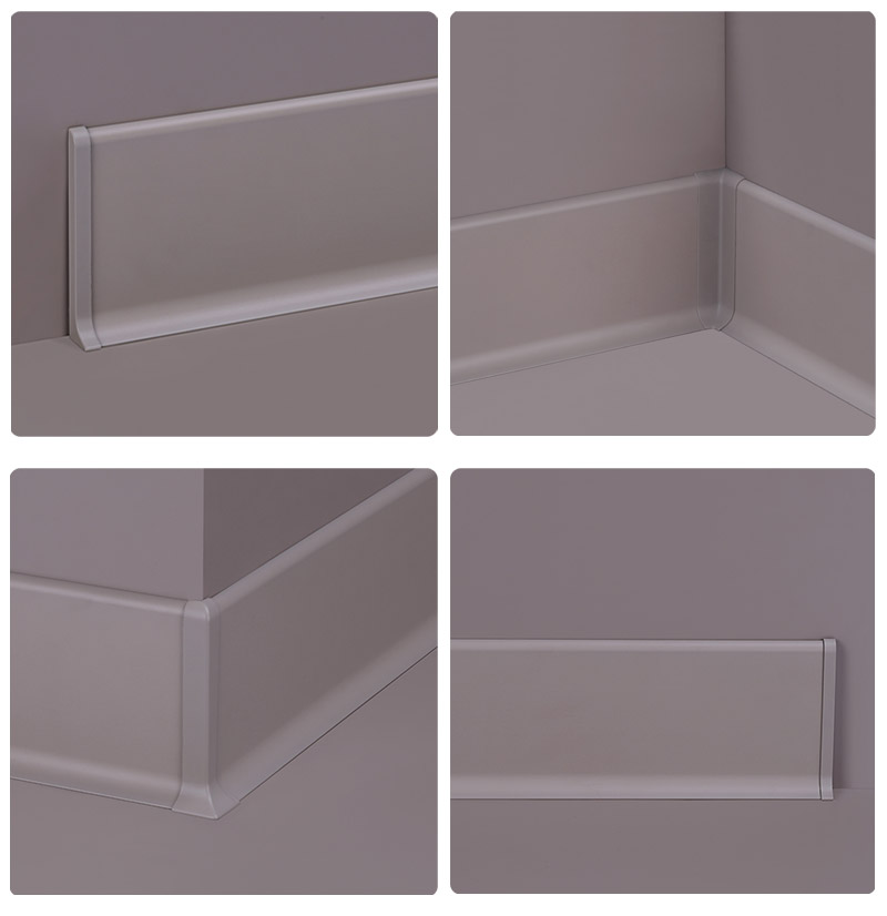 Алюминиевый напольный плинтус 80*11 мм