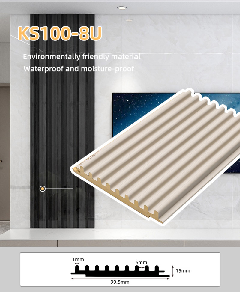 Полукруглые сплошные рифленые стеновые панели 99,5*15 мм