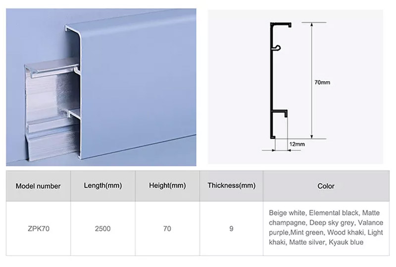 Черный алюминиевый плинтус