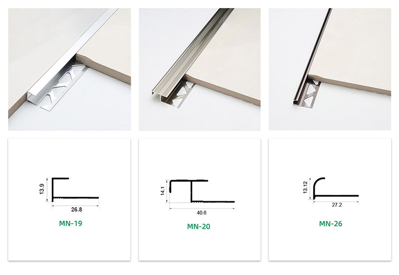 С-образная отделка края плитки