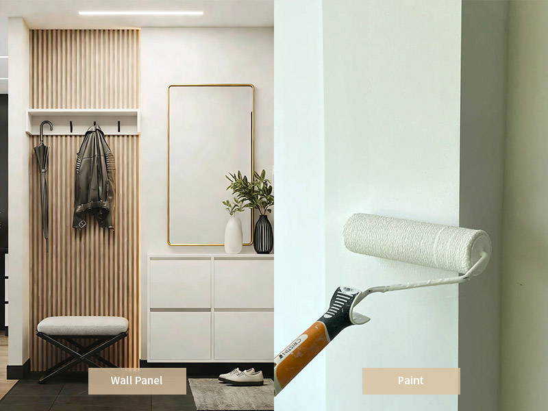 Сравнение стеновой панели и краски