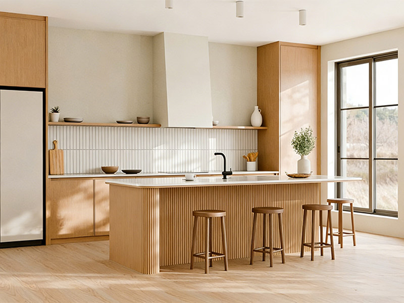 Стеновые панели ДПК на кухне