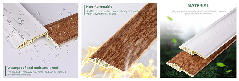 Плинтус для скрытых гвоздей из ПВХ 68*17 мм