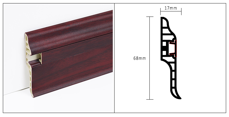 Плинтус из ягненка из ПВХ 68*17 мм