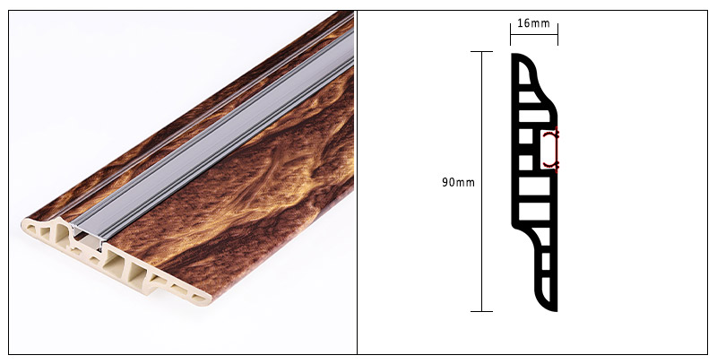 Плинтус для ногтей с язычком ягненка из ПВХ 90*16 мм