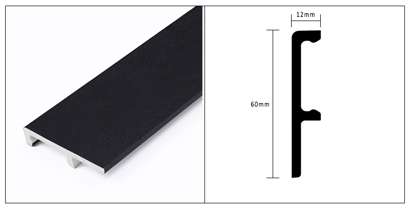 Плинтус с зажимом из ПВХ 60*12 мм