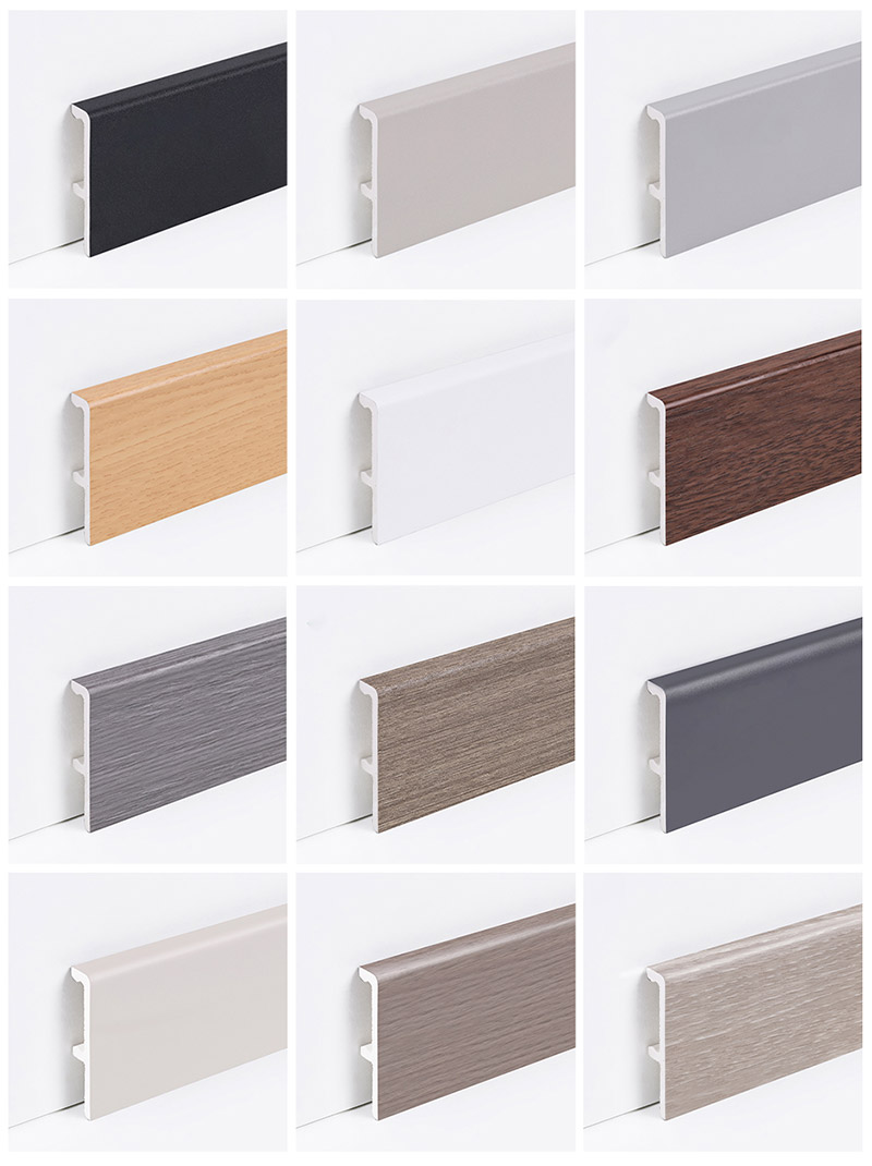 Плинтус с зажимом из ПВХ 60*12 мм