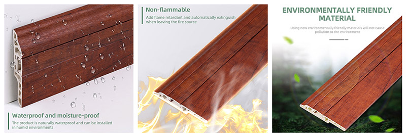 Линия плинтуса для скрытых гвоздей из ПВХ 80*14 мм