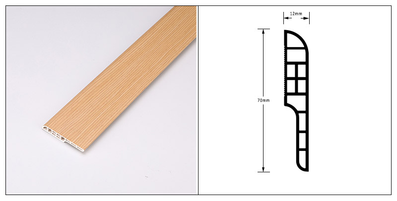 Плинтус с выпуклым носом SPC 70*12 мм