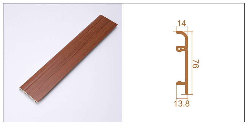 Плинтус с зажимом из ПВХ 76*14 мм