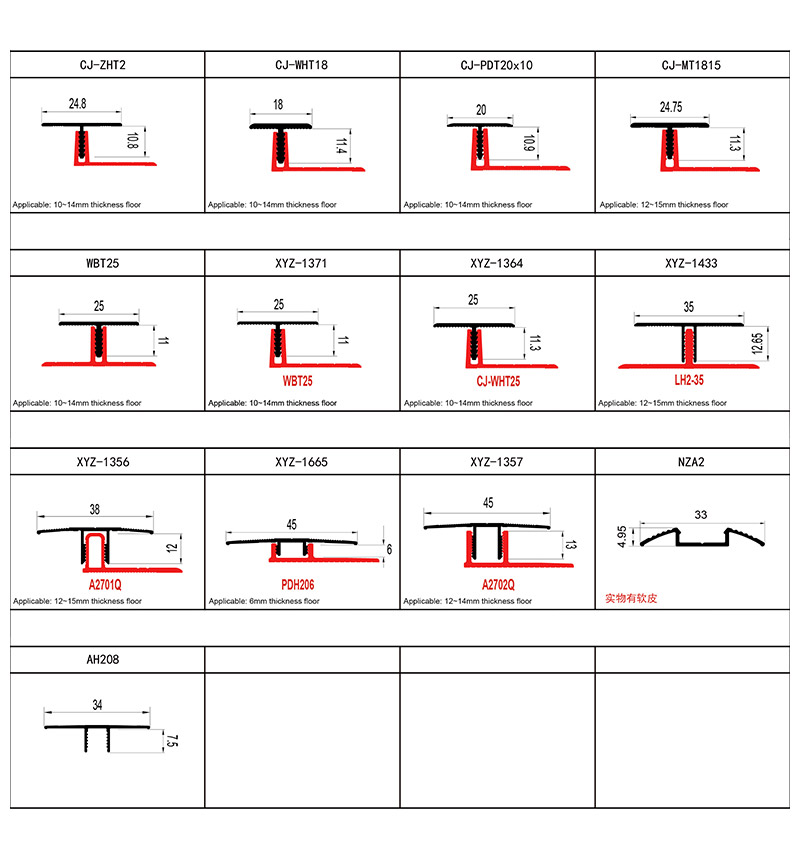 Профили для пола из алюминиевого сплава